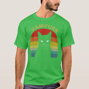 Vampurr Cat Vampire Teeth Cat Halloween Costume VI T Shirt