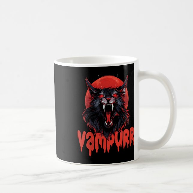 Vampurr Coon Spooky Vampire Halloween Maine Coon C Kaffemugg (Höger)