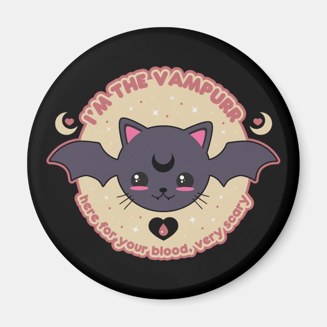 Vampurr Creepy Cute Halloween Magnet (Framsidan)