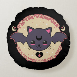 Vampurr Kusligt Söt Halloween Rund Kudde