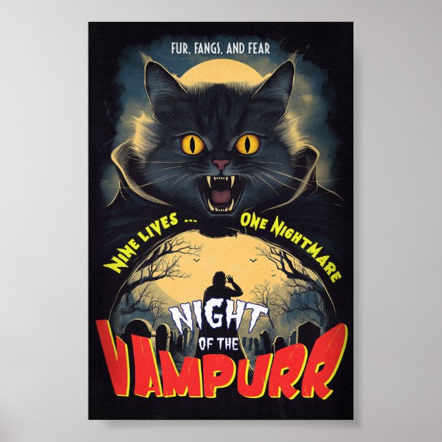 Vampurrens natt - vintagens fasansfulla poster (Framsidan)