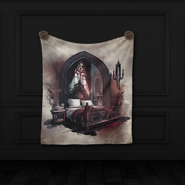 Vampy Boudoir | Gothic Red Victorian Bedroom Suite Fleecefilt (Skapare uppladdad)