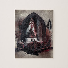 Vampy Boudoir | Gothic Red Victorian Bedroom Suite Pussel