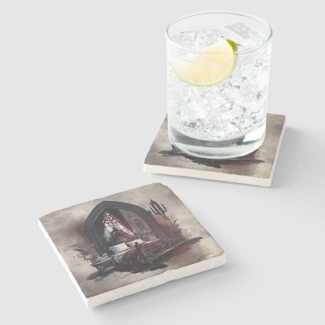 Vampy Boudoir | Gothic Red Victorian Bedroom Suite Stenunderlägg (Sidan)