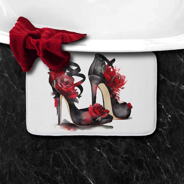 Vampy Mode | Strappy Ankle Stilettos med Ro Badrumsmatta (Skapare uppladdad)