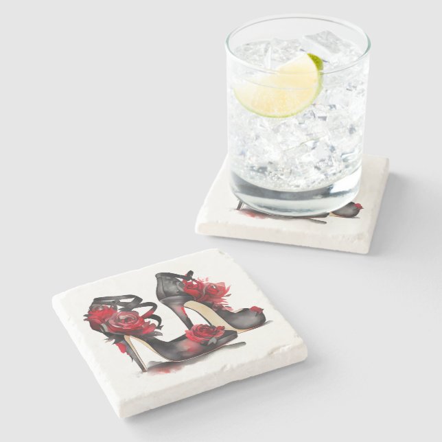 Vampy Mode | Strappy Ankle Stilettos med Ro Stenunderlägg (Sidan)