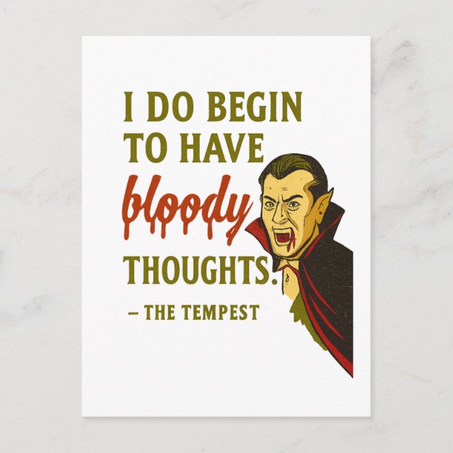 Vampyr Blodiga Tankar  Vykort (Framsida)