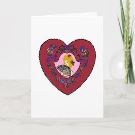 Vampyr Dam Valentine Blondt Hår Helgkort