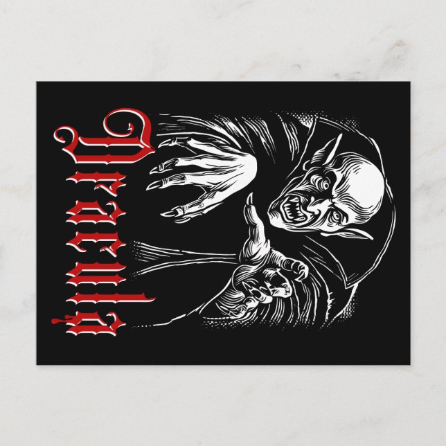 Vampyr Dracula Vykort (Framsida)