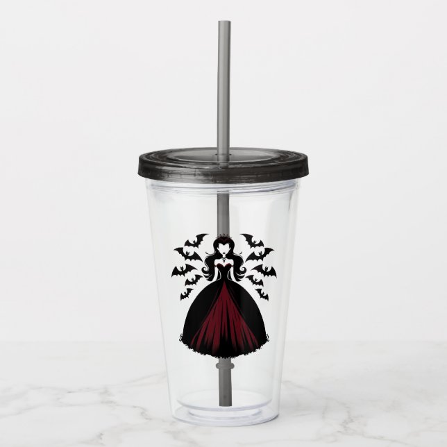 Vampyr Drottning Halloween Take Away Mugg (Framsida)