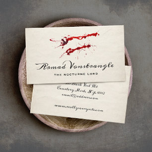 Vampyr Fang Blod Halloween Visitkort
