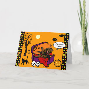 Vampyr för Halloween chokladlabb Kort