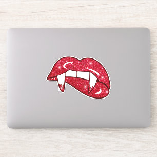 Vampyr Glitter Läpp Red Monster Hörntänder Klistermärken