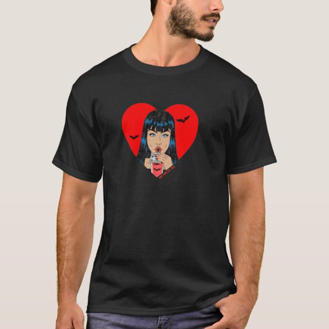 Vampyr Goth Tjej T Shirt (Framsida)