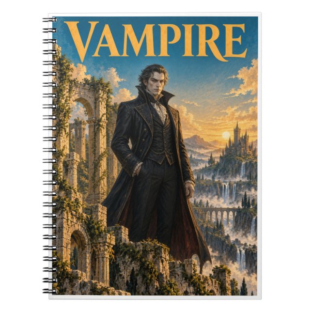 Vampyr, gotisk fantasimonster anteckningsbok (Framsidan)