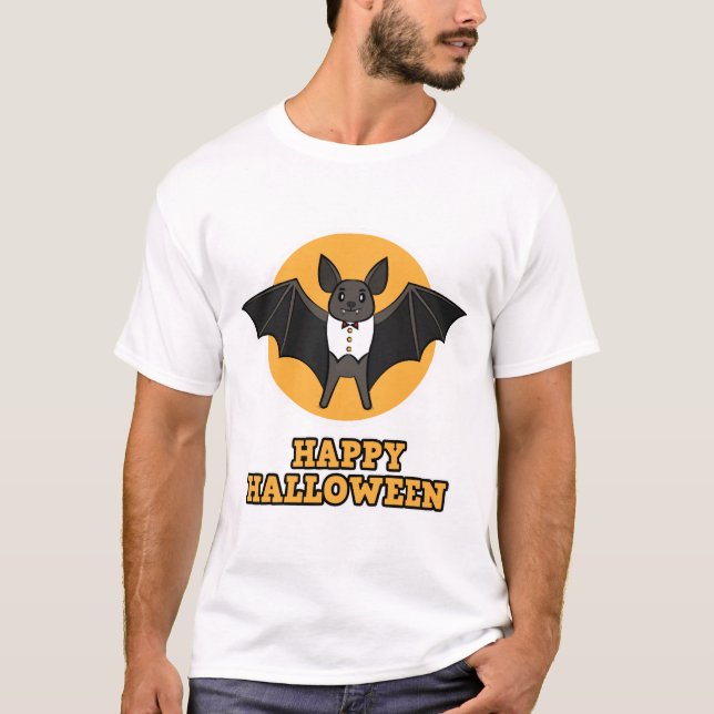 Vampyr Halloweenfest - Glad Halloween T Shirt (Framsida)