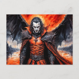 Vampyr i rött månljus vykort