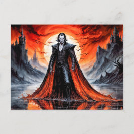 Vampyr i rött månsken vykort