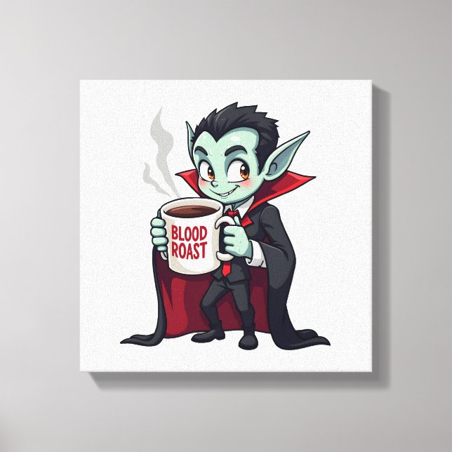 Vampyr kaffefantast  � Spöklik Latte Tröja Canvastryck (Framsida)