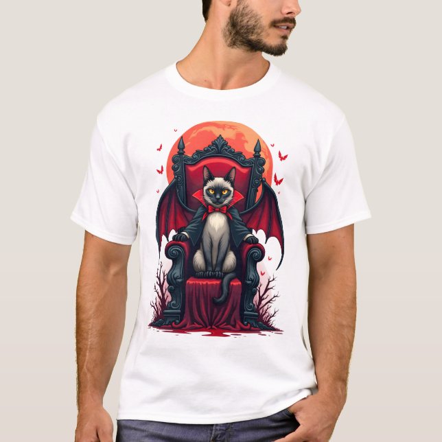 Vampyr katt herre t shirt (Framsida)