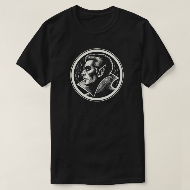 Vampyr Kuslig Skräck Goth T Shirt (Design framsida)