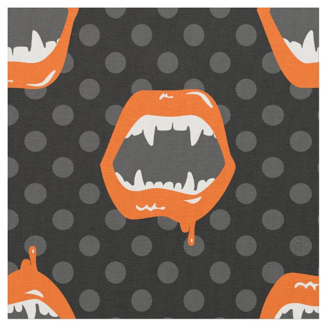 vampyr läpp monster tandad varelse orange tyg (Närbild)