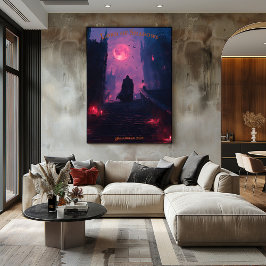 Vampyr Lord Halloween med Grand Staircase Slott Poster