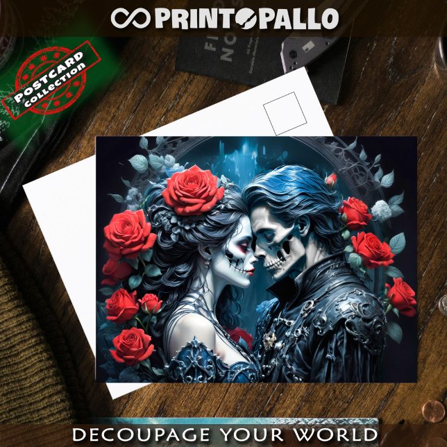 Vampyr och skalle kärlek för alltid vykort (Skapare uppladdad)