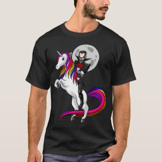 Vampyr ridande enhörning t shirt