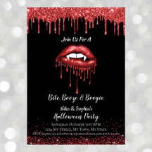 Vampyr röda glitterläppar vuxen Halloween-fest