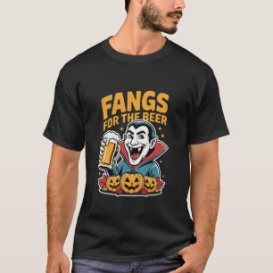 Vampyr Rolig Halloween Öl Älskare T Shirt