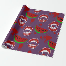 Vampyr som äter vattenmelon Halloween i juli lila Presentpapper