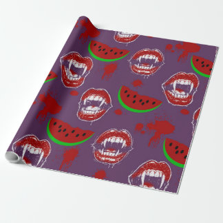 Vampyr som äter vattenmelon Halloween i juli lila Presentpapper