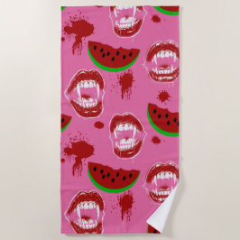 Vampyr som äter vattenmelon Halloween i juli Rosa