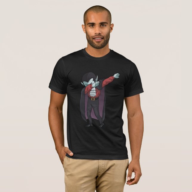 vampyr som baddar rolig Halloween klickdans Tee Shirt (Hel framsida)