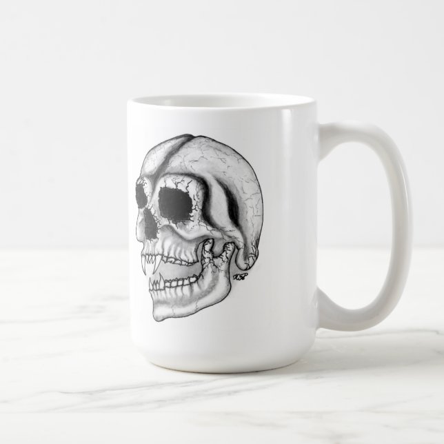 Vampyr, svart och vit design kaffemugg (Höger)