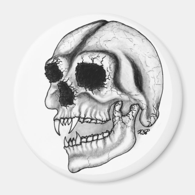 Vampyr, svart och vit design magnet (Framsidan)