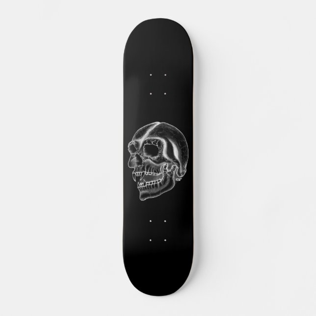 Vampyr, svart och vit design skateboard bräda 20 cm (Framsida)