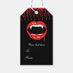 Vampyr Tänder Blod Dracula Halloween Party Favor Presentetikett