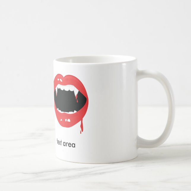 Vampyr Tänder Mus Halloween Goth Kaffe Mugg Kop (Höger)