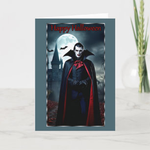 Vampyr under fullmåne Halloween-kort Helgkort