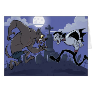 Vampyr Vs Werewolf Hälsningskort