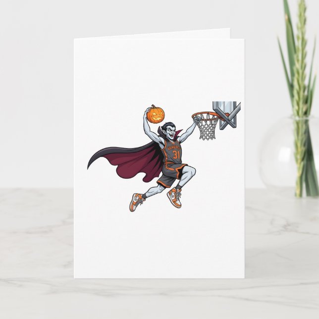 Vampyrbasket Halloween-dunk Kort (Framsida)