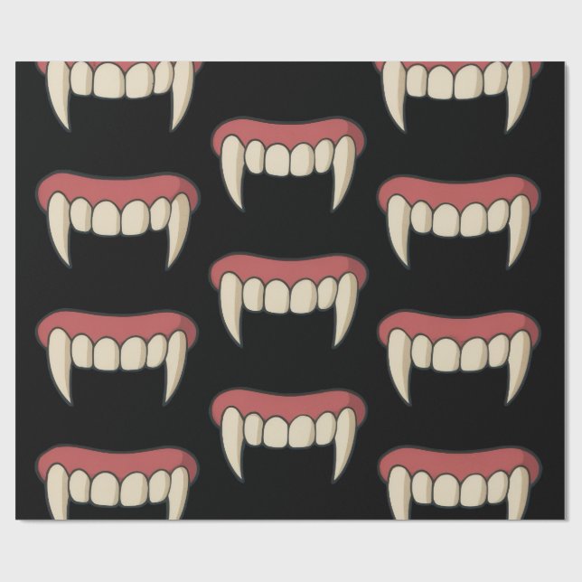 Vampyrbett - Halloween Presentpapper (Platt)