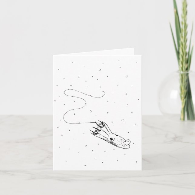 Vampyrbläckfisk i Snö Kort (Framsida)