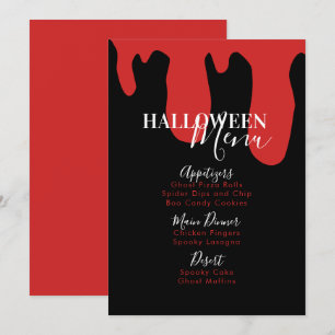 Vampyrblod Halloween Födelsedagsfestmeny Julkort