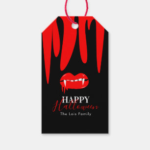 Vampyrblod Läpp Halloween Presentpåse Presentkort Presentetikett