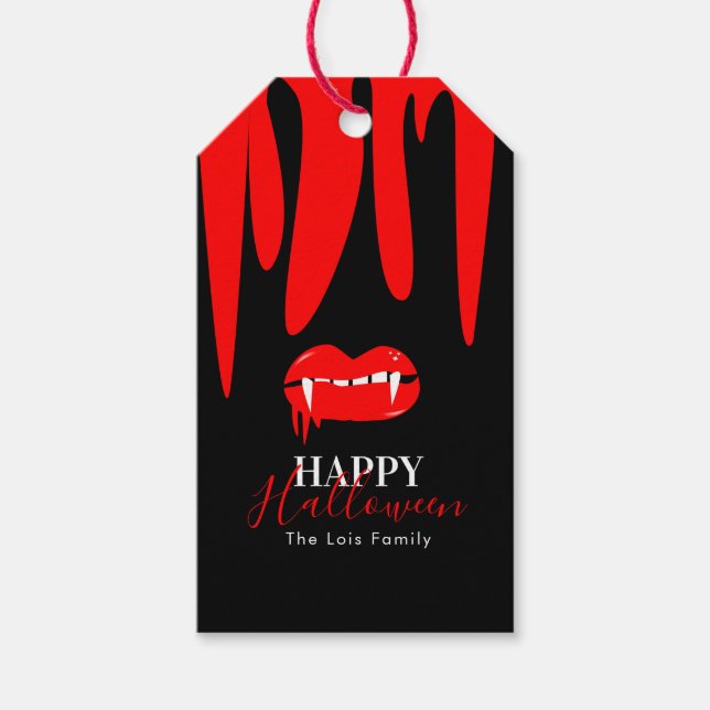Vampyrblod Läpp Halloween Presentpåse Presentkort Presentetikett (Framsidan)