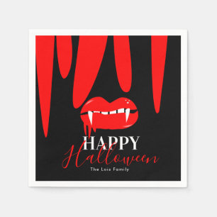 Vampyrblod Läppar Halloween Födelsedagsfest Pappersservett