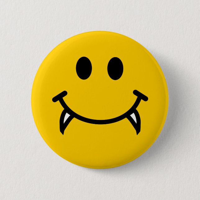 Vampyre ansikte med fangs knapp (Framsida)